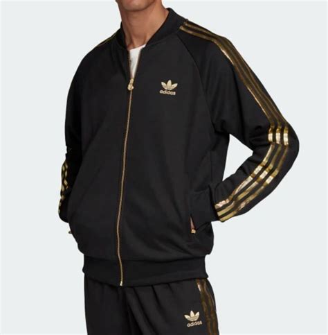 schwarz gold adidas jacke männer